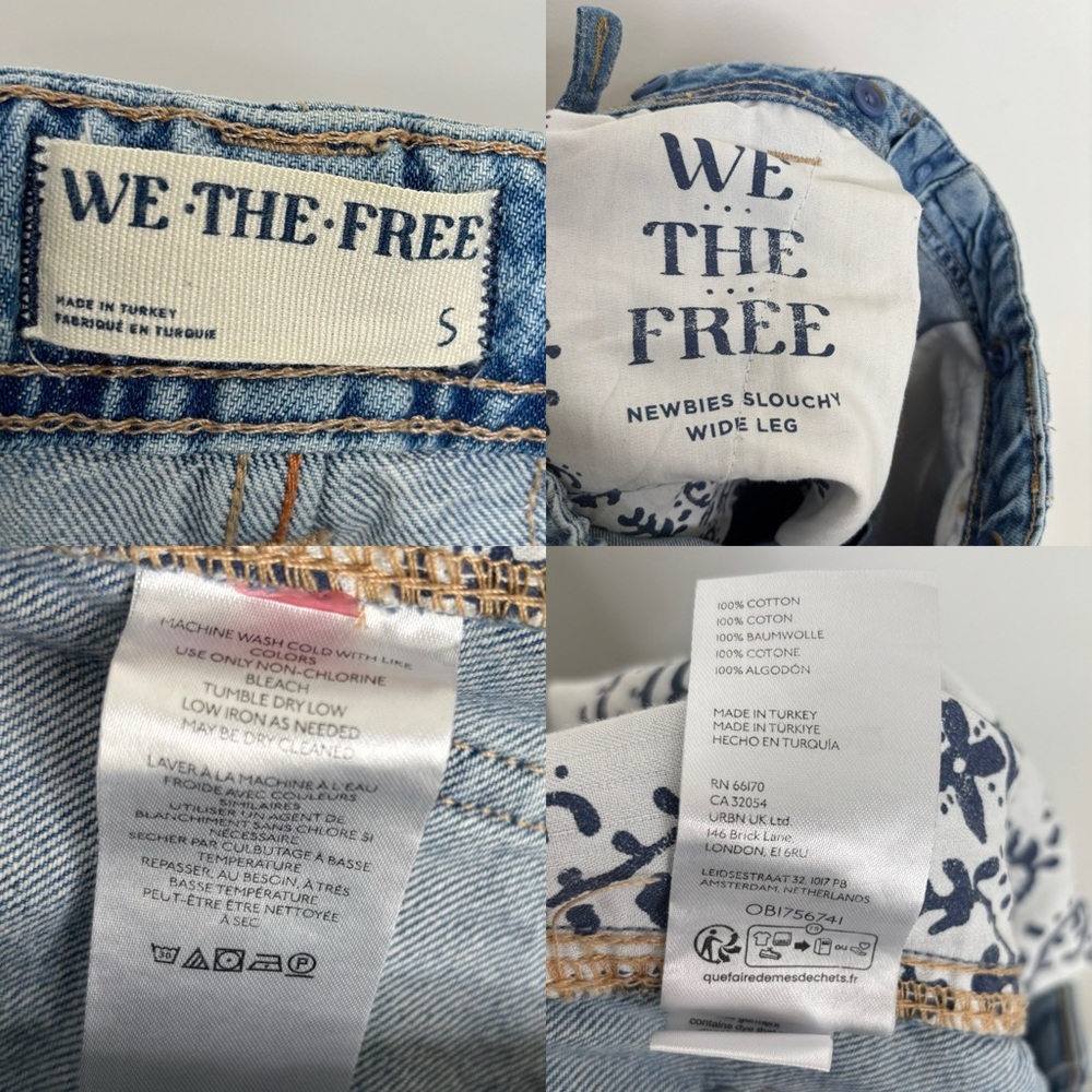 Free People Newbies Solid Slouchy Jeans Stone Wash Wide Leg Size Small Baggy Y2K - Picture 16 of 16